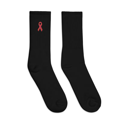 Sickle Cell Awareness Embroidered Socks