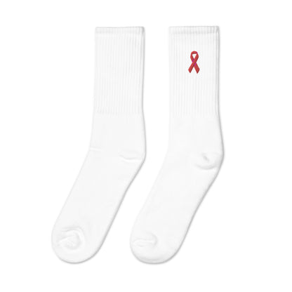 Sickle Cell Awareness Embroidered Socks